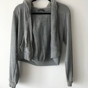 Brandy Melville Grey Sweatshirt Zip Up Hoodie